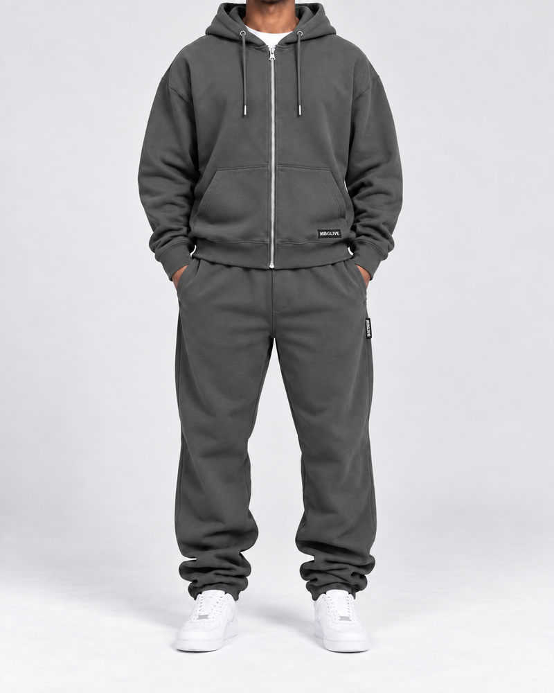 Classic Zip Hoodie - Grey