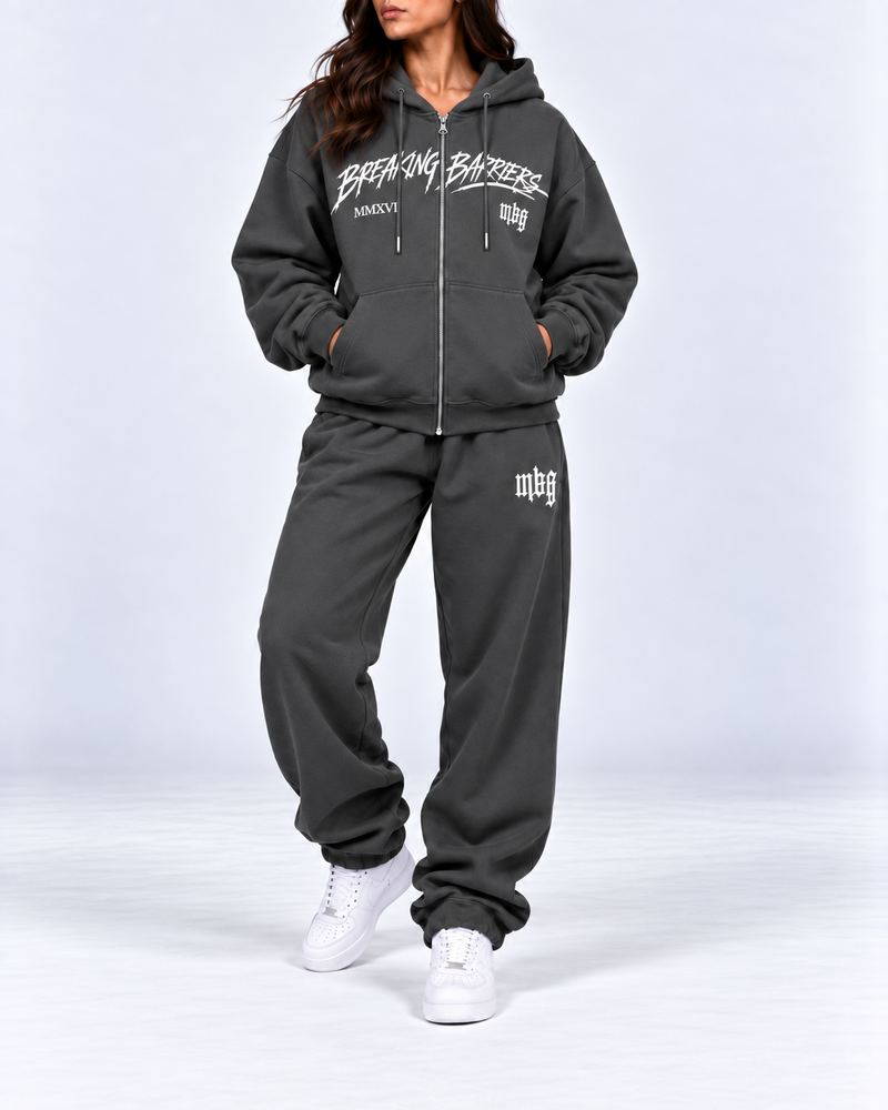 Barriers Hoodie Grey - Zip