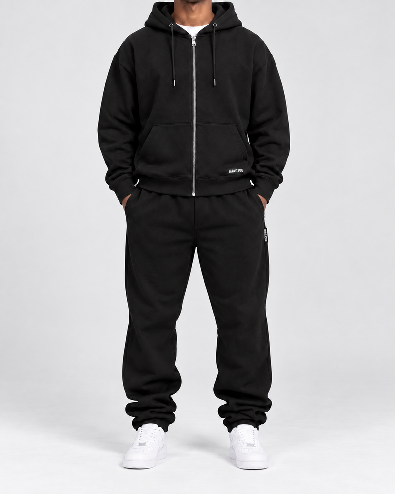 Classic Zip Tracksuit - Black